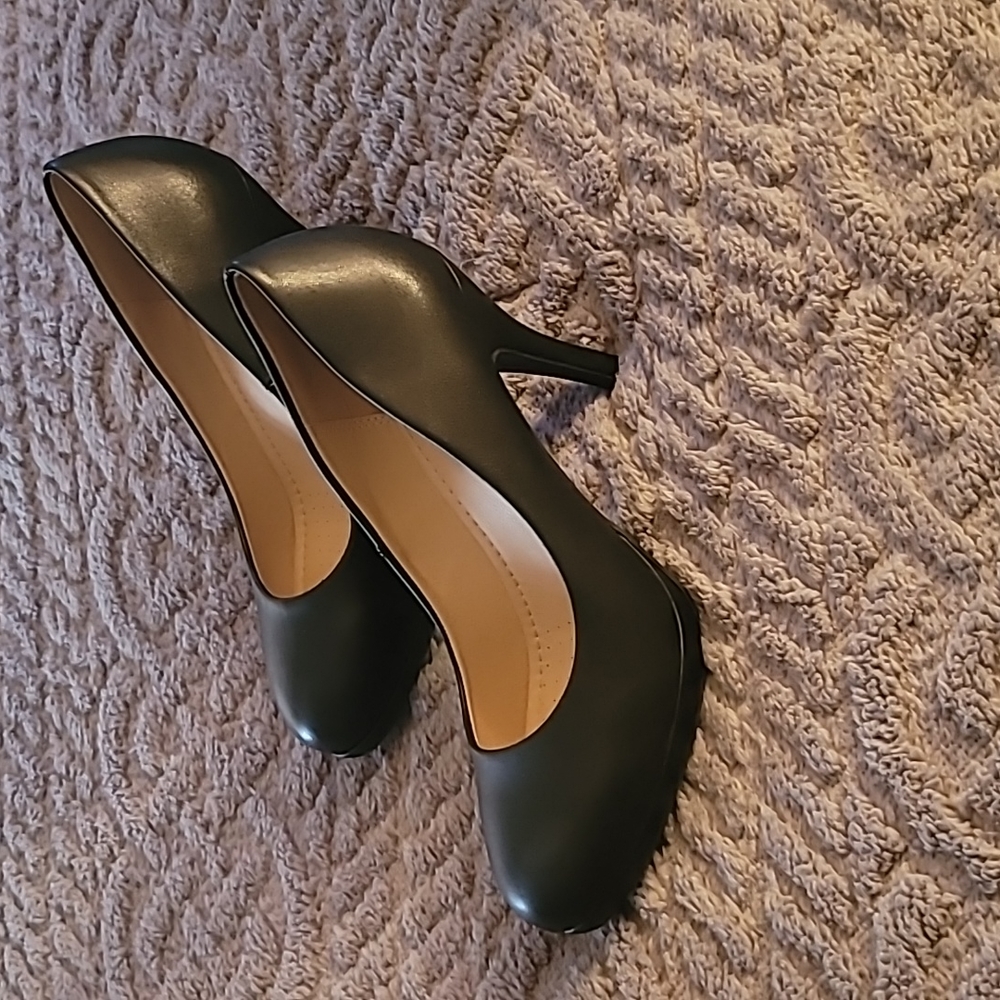 Black Vegan Leather Heels